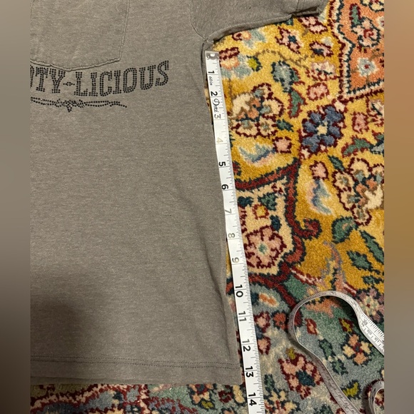 Booty-licious Rhinestone Boxy Short Sleeve Tee Women’s Small Y2K Mcbling Grey - Picture 12 of 12